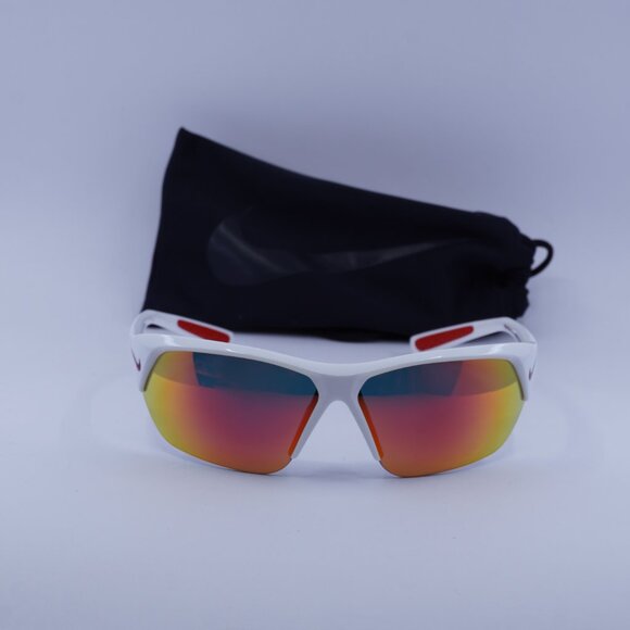 NIKE SKYLON ACE FQ4683 106 Geometric Sunglasses - White/Grey/Red Mirror - Picture 3 of 9